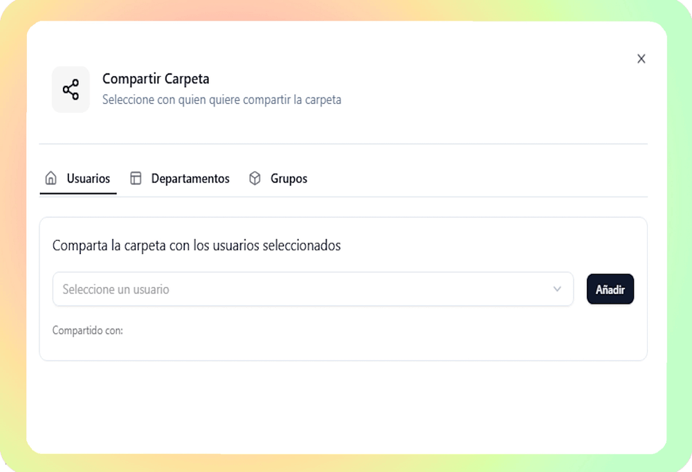 Configura accesos a datos según roles o departamentos,
